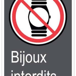Panneaux NORME  CSA : Bijoux interdits