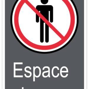 Panneaux NORME  CSA : Espace clos