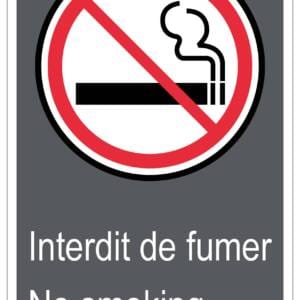 Panneaux NORME  CSA : Interdit de fumer-no smoking