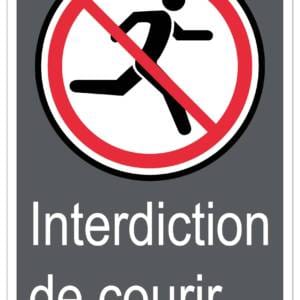 Panneaux NORME  CSA : Interdiction de courir