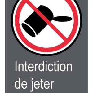 Interdiction de jeter des déchets