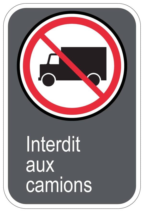 Panneaux NORME  CSA : Interdit aux camions