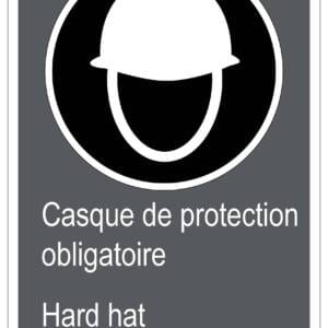 Panneaux NORME  CSA : Casque de protection obligatoire-Hard hat required