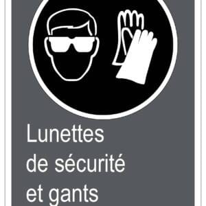 Panneaux NORME  CSA : Lunettes de sécurité et gants obligatoires
