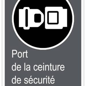 Panneaux NORME  CSA : Port de la ceinture de sécurité obligatoire