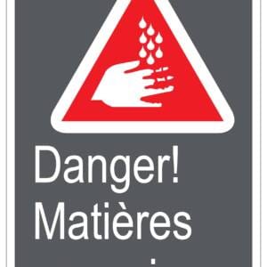 Panneaux NORME  CSA : Danger !Matières corrosives