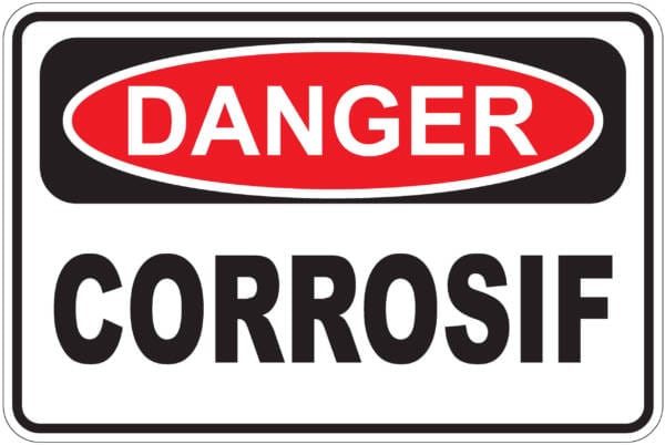 Panneaux NORME OSHA : Danger : corrosif