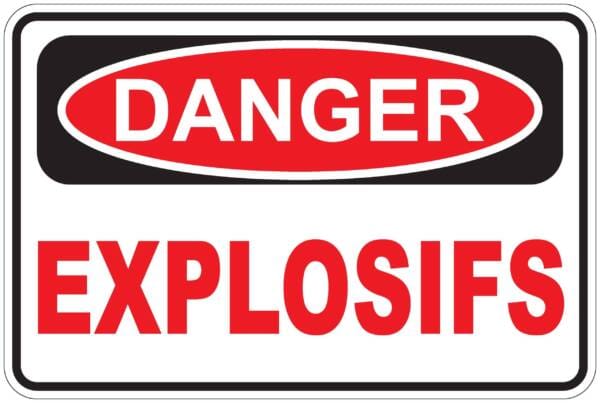 Panneaux NORME OSHA : Danger : explosif