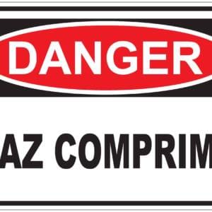 Panneaux NORME OSHA : Danger : gaz comprimé