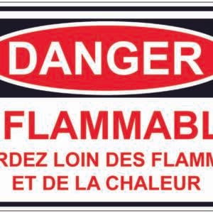 Panneaux NORME OSHA : Danger : inflammable Gardez loin des flammes et de la chaleur