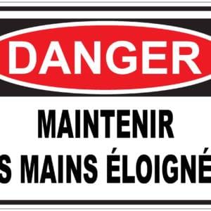 Panneaux NORME OSHA : Danger : maintenir les mains éloignées