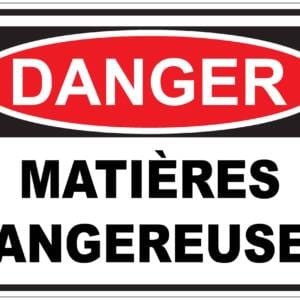 Panneaux NORME OSHA : Danger : matières dangereuses