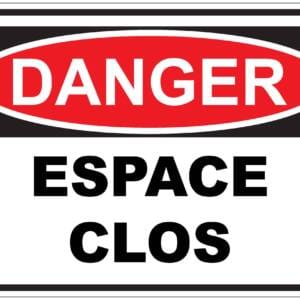 Panneaux NORME OSHA : Danger : espace clos