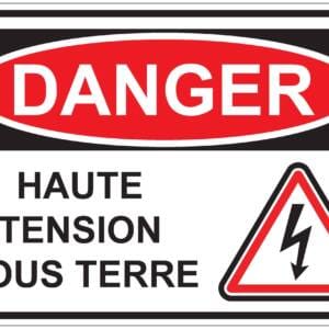 Panneaux NORME OSHA : Danger : Haute tension sous terre