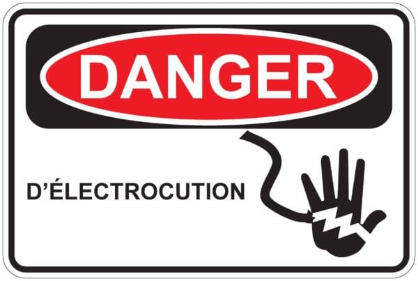 Panneaux NORME OSHA : Danger :  d'électrocution