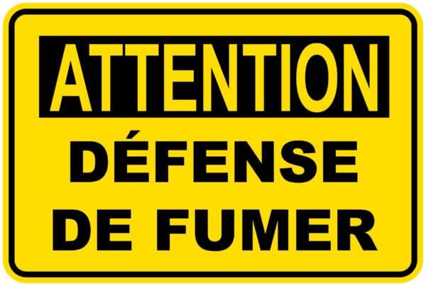 Panneaux NORME OSHA : Attention : défense de fumer