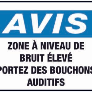 Panneaux NORME OSHA : Avis : zone à niveau de bruit élevé Portez des bouchons auditifs