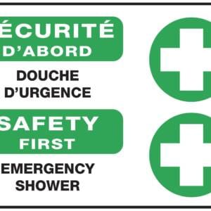 Panneaux NORME OSHA : Sécurité d'abord : Douche d'urgence-emergency shower