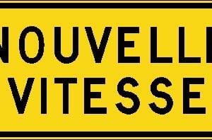 Panonceau nouvelle vitesse