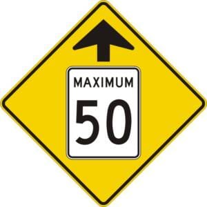 Signal avancé de limite de vitesse - maximum 50