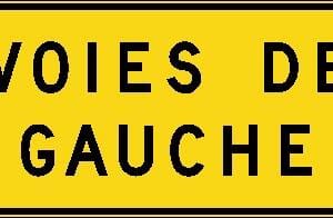 Panonceau voies de gauche