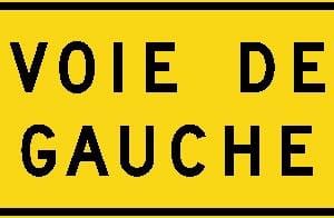 Panonceau voie de gauche