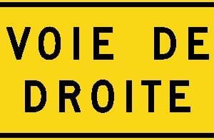 Panonceau voie de droite