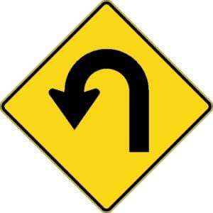 Virage à gauche 180 degrés