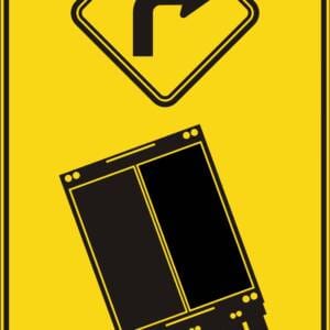 Renversement de camion (courbe à droite)