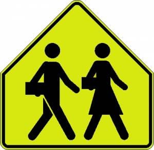 Début d&rsquo;une zone scolaire (gauche)