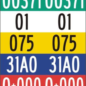 Plaquette d'inventaire route-tronçon-section-sous-section-chaînage de début