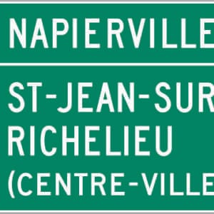 Direction de municipalités 2 destinations et distances avec centre-ville (municipalités en 2 lignes)
