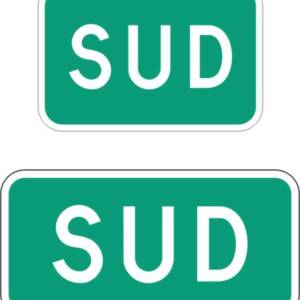 Panonceau points cardinaux direction sud