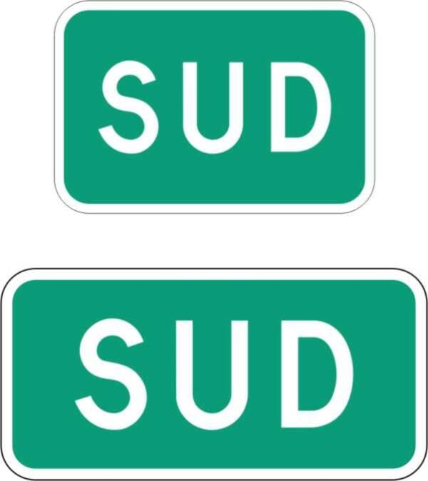 Panonceau points cardinaux direction sud