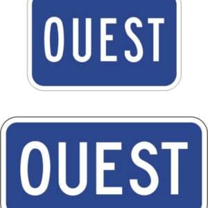 Panonceau points cardinaux direction ouest
