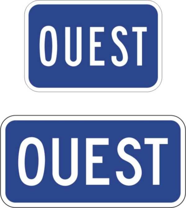 Panonceau points cardinaux direction ouest