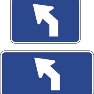 Panonceau flèche avancée oblique à gauche