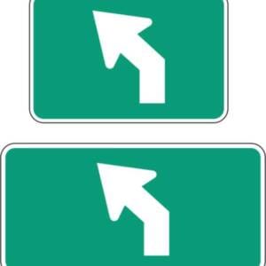 Panonceau flèche avancée oblique à gauche