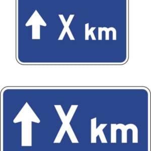 Panonceau flèche tout droit X km