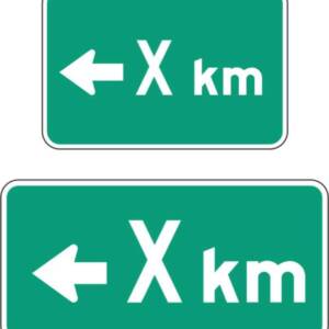 Panonceau flèche à gauche X km