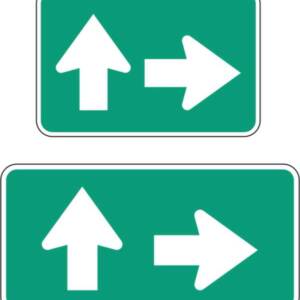Panonceau flèche tout droit ou à droite