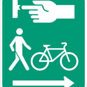 Détecteur de piétons et cyclistes flèche à droite