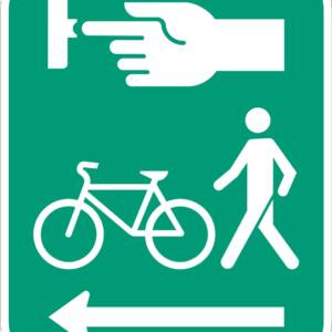 Détecteur de piétons et cyclistes flèche à gauche