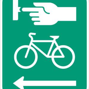 Détecteur de cyclistes flèche à gauche
