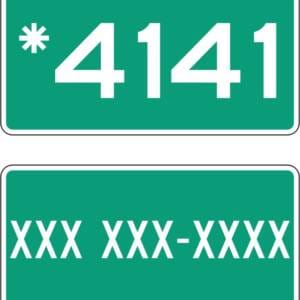 Panonceau *4141 numéro de téléphone de la Sûreté du Québec