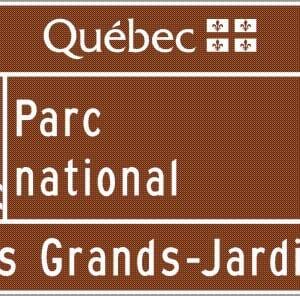 Acheminement d'un parc fédéral, C.C.N. ou provincial - flèche et distance