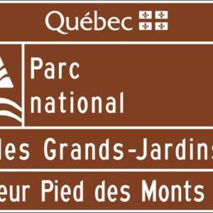 Acheminement d'un parc fédéral ou provincial ,1 secteur avec flèche et distance