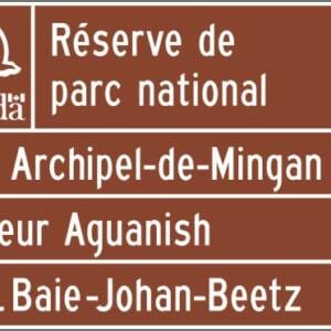 Acheminement d'un parc national du Canada, 2 secteurs avec flèches et distances