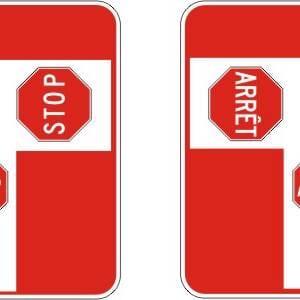 Panonceau arrêt à intersection en "T"