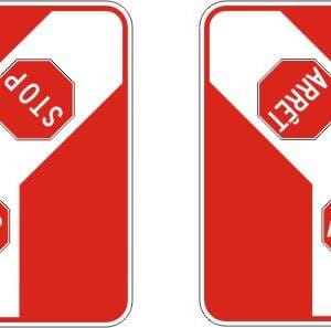 Panonceau arrêt à intersection en "Y"